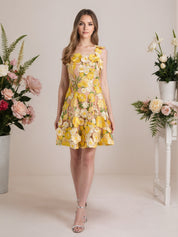 A-Line 3D Floral Short Purple Homecoming Mini Dress