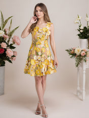 A-Line 3D Floral Short Purple Homecoming Mini Dress