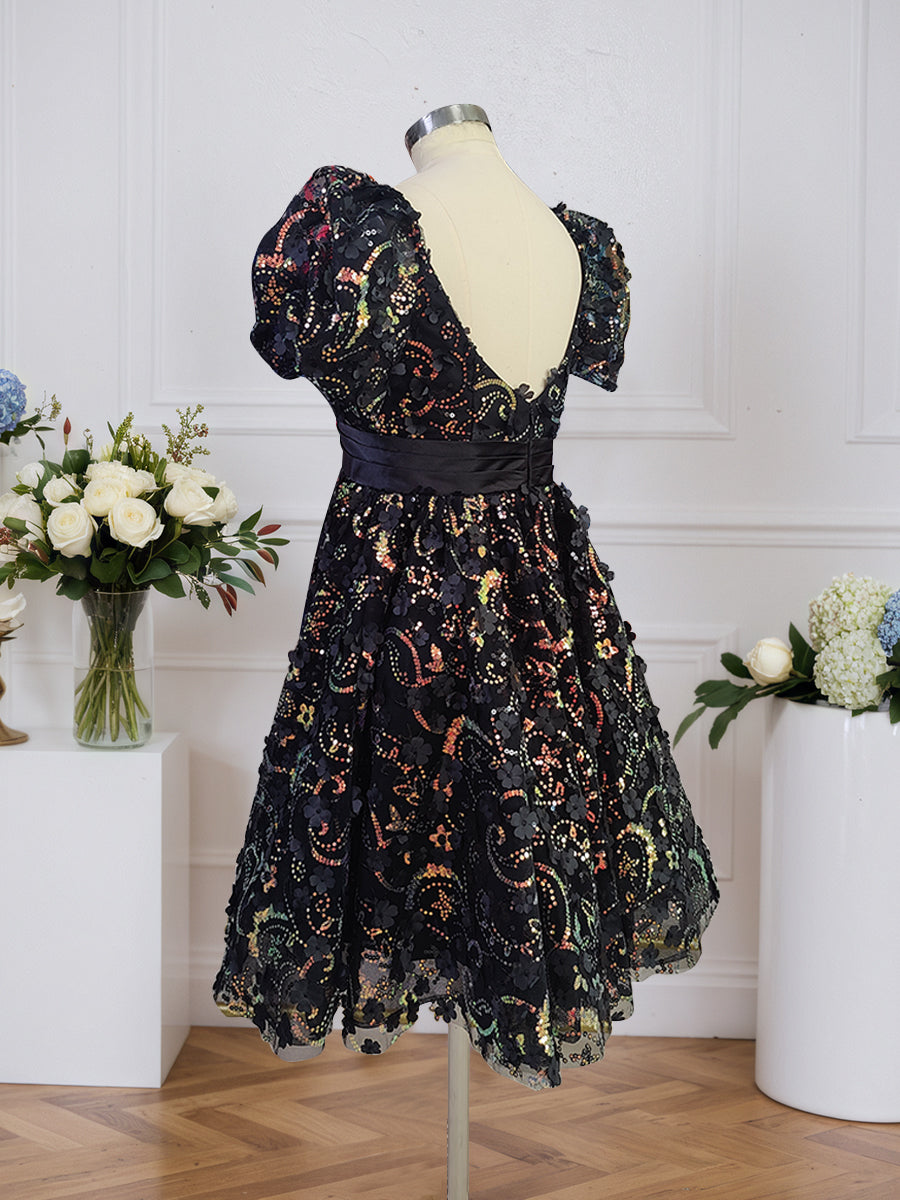 A-Line Short Tulle Homecoming Dress With Bowknot