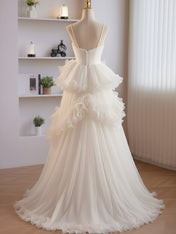 A-Line Ruffles Tiered Long Prom Dress