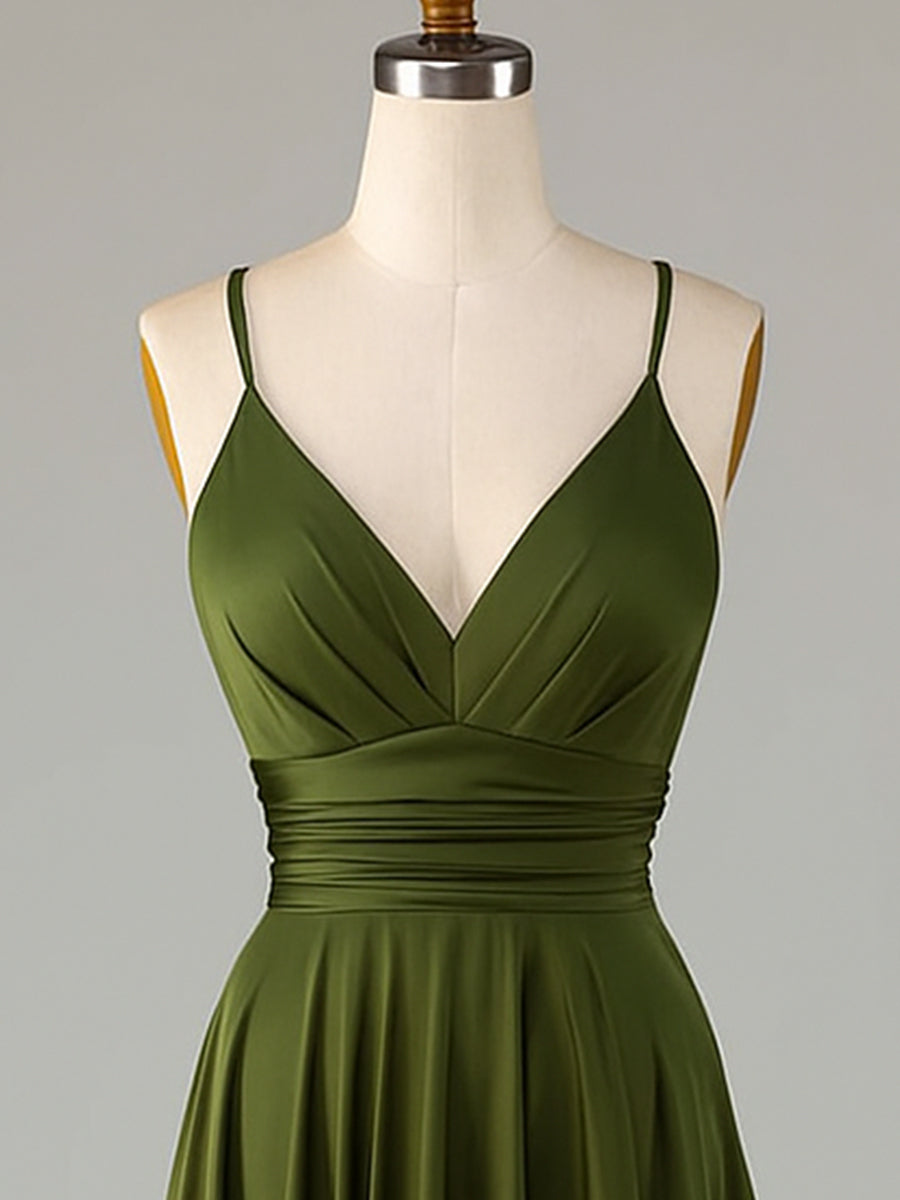 A-Line Sleeveless Long Bridesmaid Dress