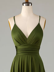A-Line Sleeveless Long Bridesmaid Dress