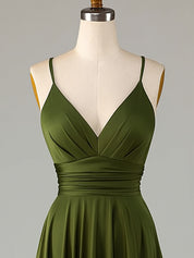 A-Line Sleeveless Long Bridesmaid Dress