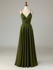 A-Line Sleeveless Long Bridesmaid Dress