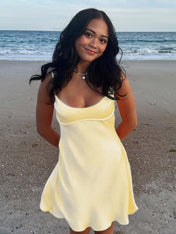 A-line Spaghetti Straps Short Cocktail Dress