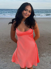 A-line Spaghetti Straps Short Cocktail Dress