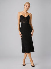 Robe de travail semi-formelle verte sans manches à volants, robe midi ajustée