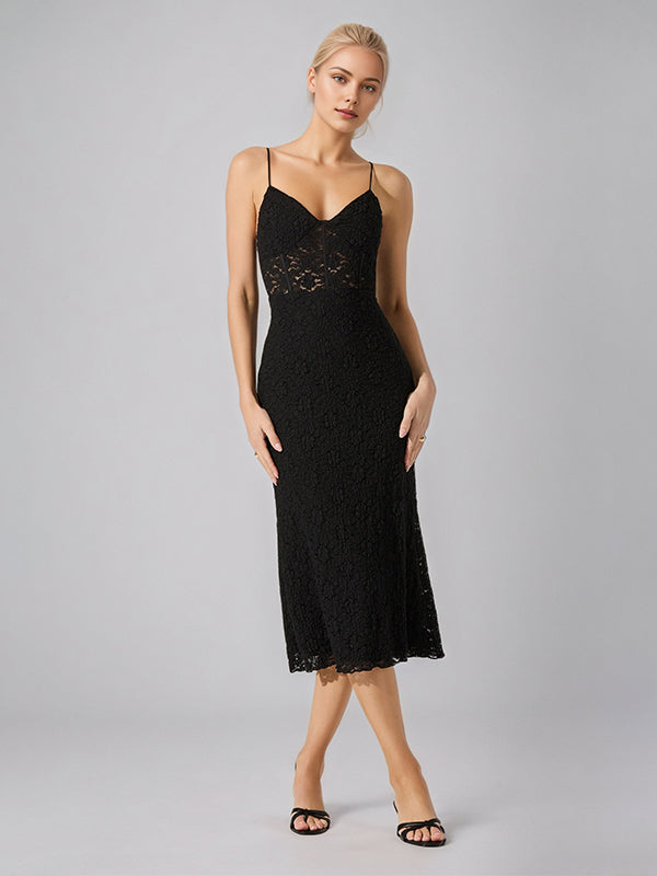 Robe de travail semi-formelle verte sans manches à volants, robe midi ajustée