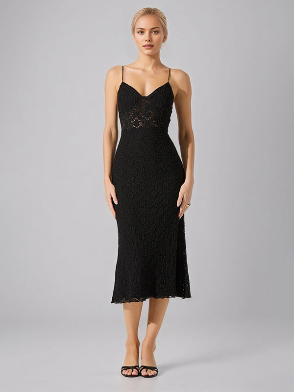 Robe de travail semi-formelle verte sans manches à volants, robe midi ajustée