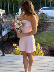A Line Strapless Mini Homecoming Party Dress