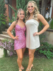 A Line Strapless Short Homecoming Party Dress