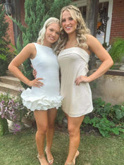 A Line Strapless Short Homecoming Party Dress