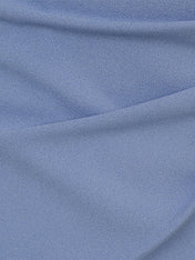 Steel Blue Chiffon Round Neck Sleeveless Asymmetrical Length Dress With Slit