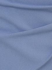 Steel Blue Chiffon Round Neck Sleeveless Asymmetrical Length Dress With Slit