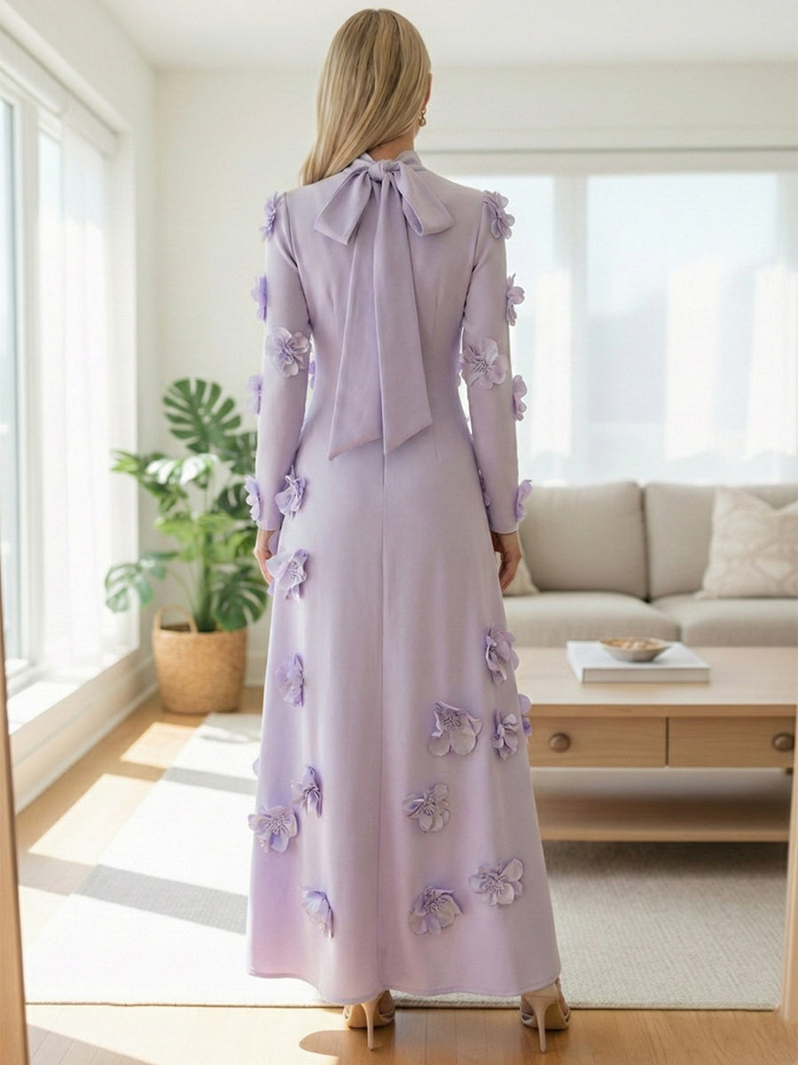 A_Line_High_Neck_Long_Sleeves_Stretch_Crepe_Dress_With_3D_Flowers_2.jpg