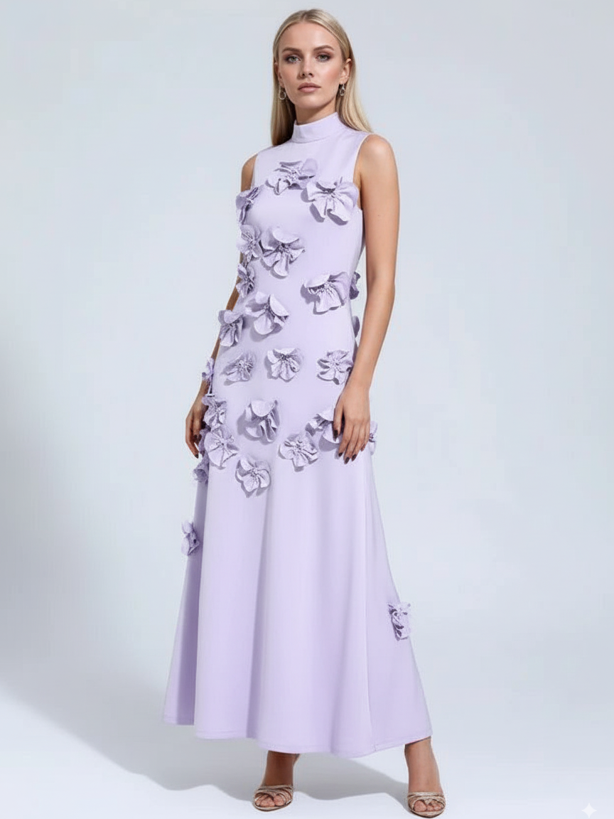 A_Line_High_Neck_Sleeveless_Floor_Length_Stretch_Crepe_Dress_With_3D_Flowers_1.png