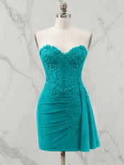Strapless Sweetheart Draped Mini Homecoming Dress