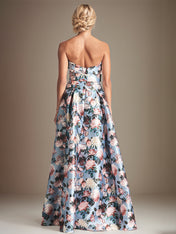 A-line Off the Shoulder Satin Floral Mother of the Bride Dress