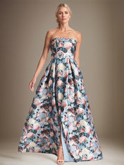 A-line Off the Shoulder Satin Floral Mother of the Bride Dress