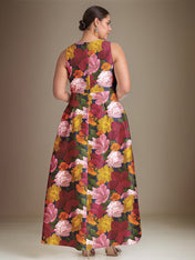 A-line V-Neck Floral Mother of the Bride Dress