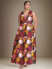 A-line V-Neck Floral Mother of the Bride Dress