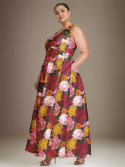 A-line V-Neck Floral Mother of the Bride Dress