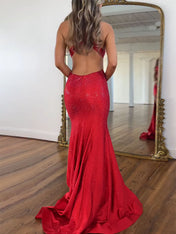 Beaded Halter Corset Prom Dress with High Slit