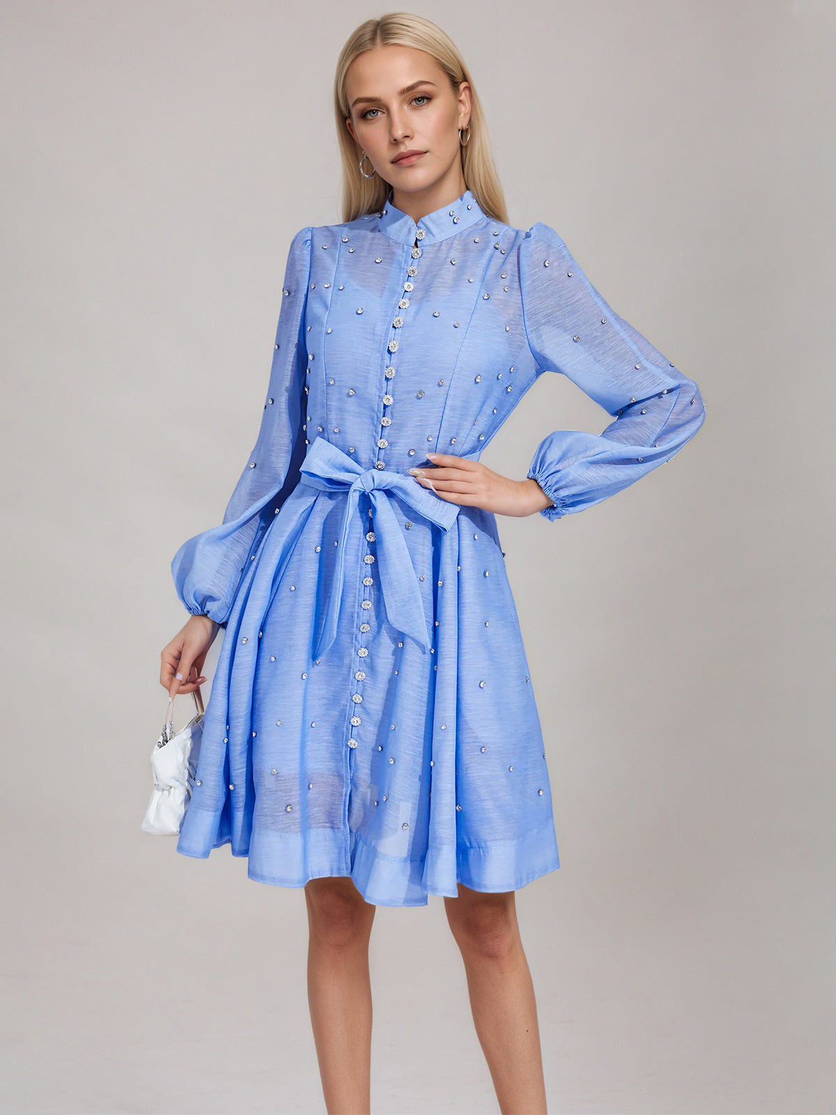 Bentham Blue Diamond Embellished Mini Dress