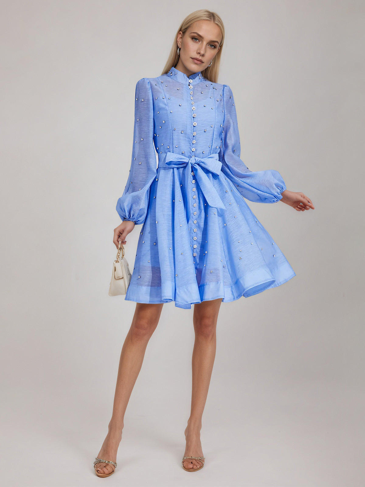 Bentham Blue Diamond Embellished Mini Dress
