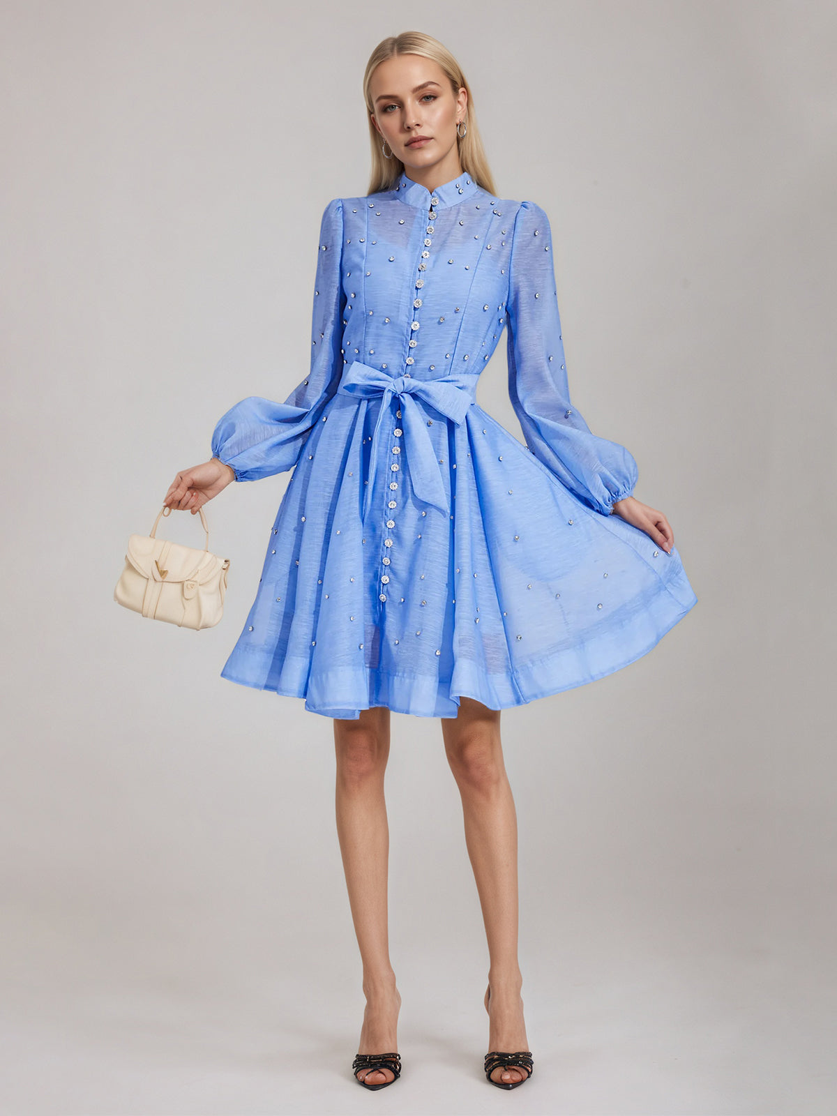 Bentham Blue Diamond Embellished Mini Dress