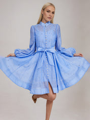 Bentham Blue Diamond Embellished Mini Dress