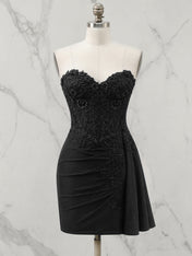 Strapless Sweetheart Draped Mini Homecoming Dress