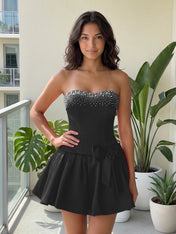 Fuchsia Pearl Corset Short Homecoming Dresses Large Waist Bow Lace Up Back