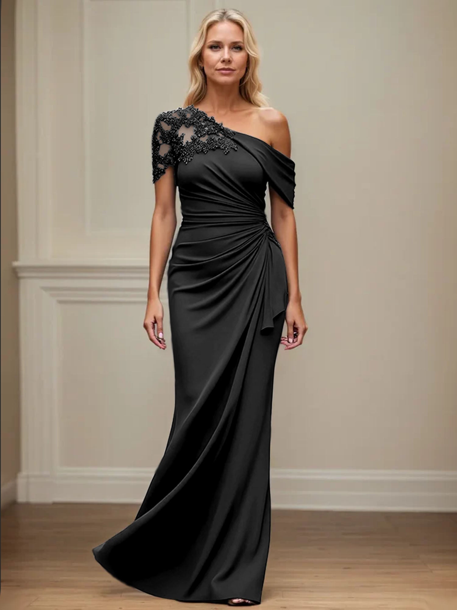 Mermaid Asymmetrical Mother of the Bride Dress with Appliques