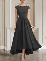 A-line Scoop Floor-Length Lace Chiffon Mother of the Bride Dress With Sequins
