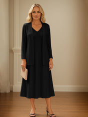 Chiffon Skirt Mother of The Bride Dress with Open Jacket