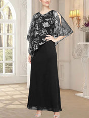 Long Glitter Mesh Dress with Novelty Asymmetric Overlay Bodice