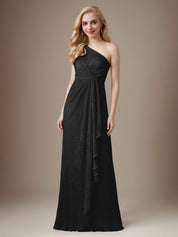 Robe fourreau Ruby asymétrique en maille métallisée pour mère de la mariée