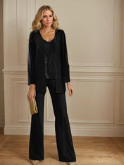 Chiffon Mother of the Bride Pantsuits with Jacket