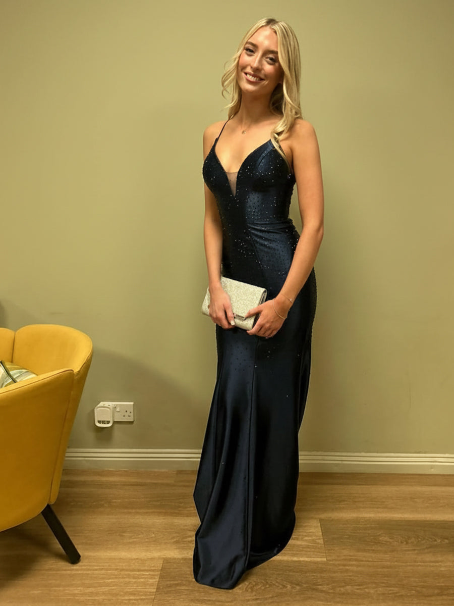 BlackOpen-BackSparklyFittedPromDresswithRuchedDetail_2.jpg