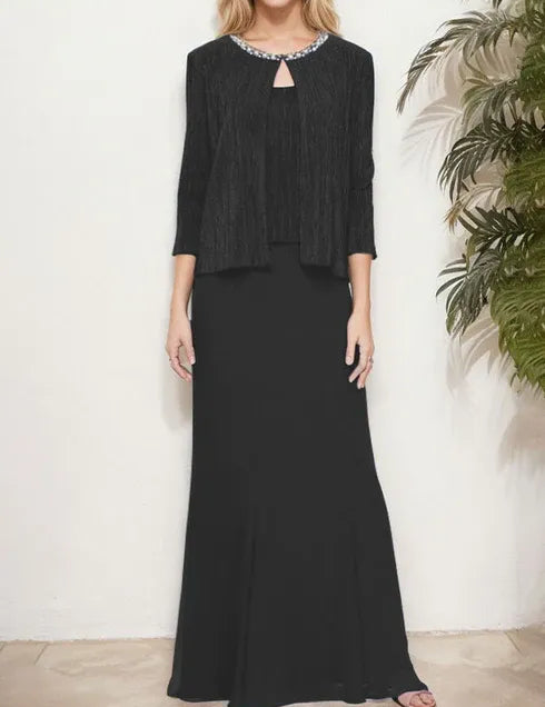 Robe deux pièces métallisée avec veste