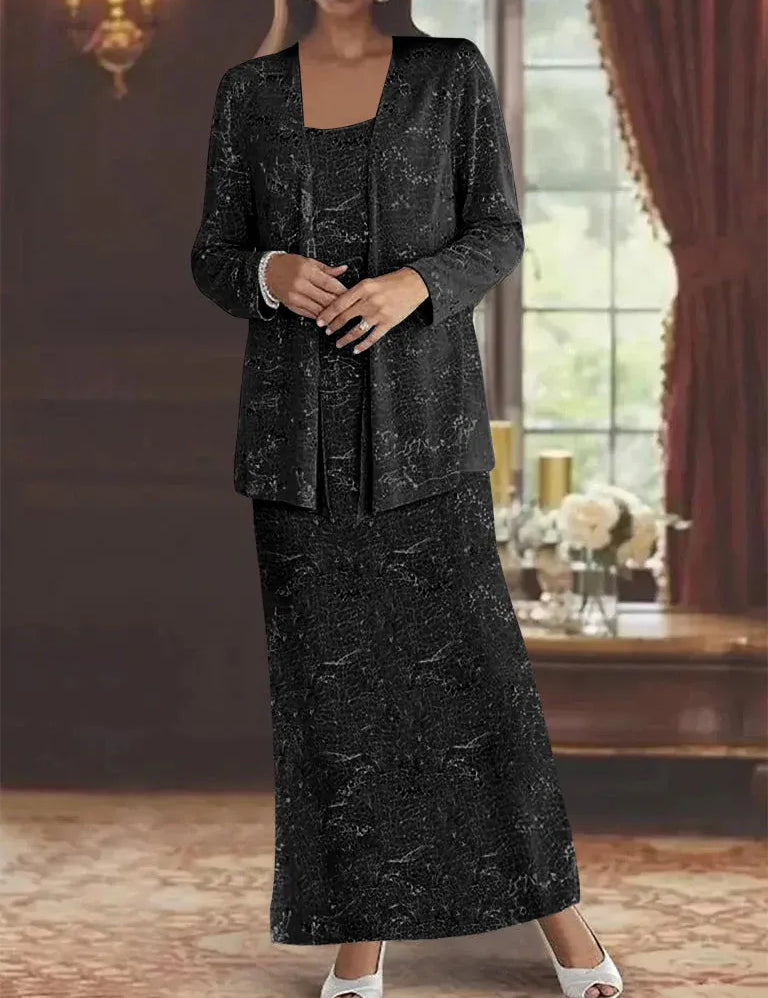 Chiffon Mother of the Bride Dresses with Sequins & Jacket