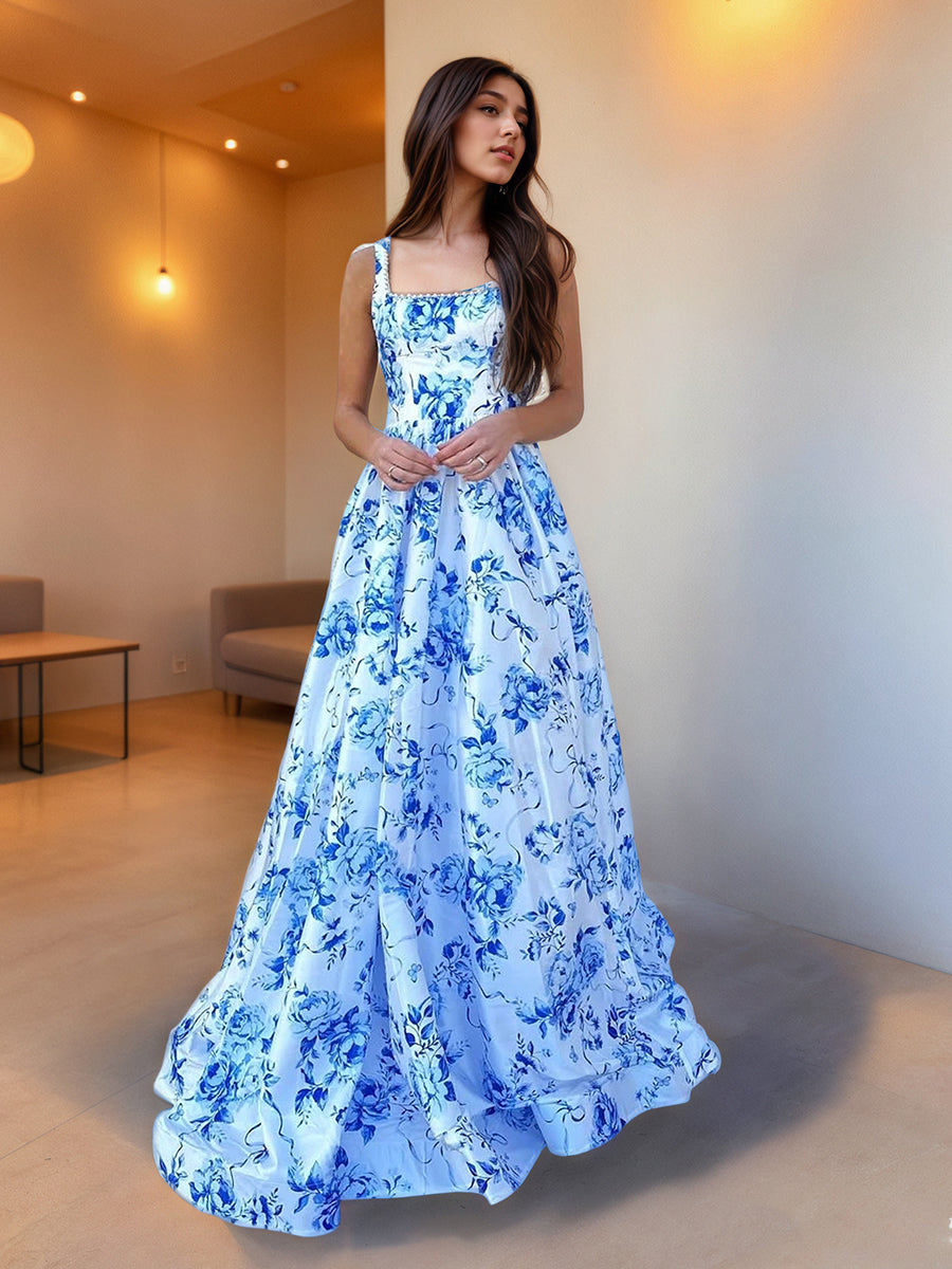 BlueFloralPrintSatinSquareNecklineA-LinePromDress_4.jpg