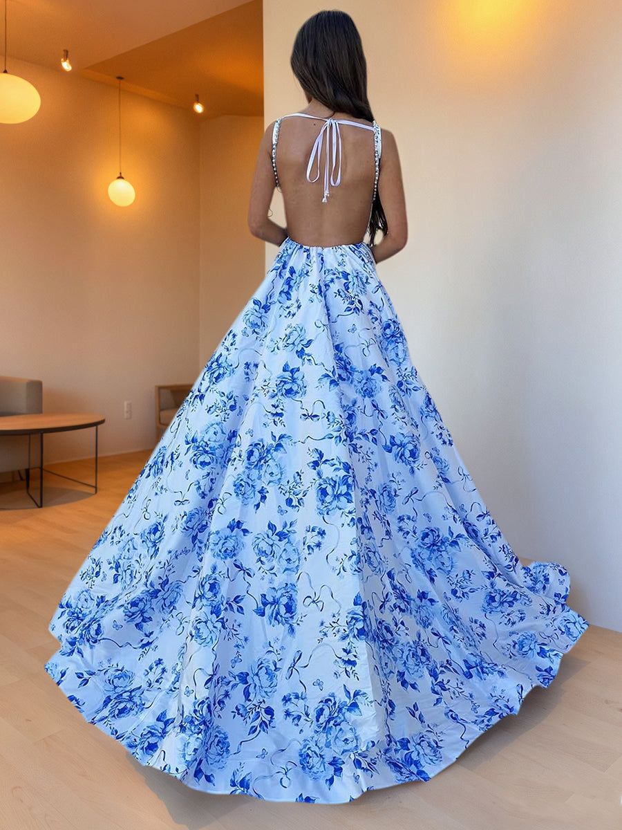 BlueFloralPrintSatinSquareNecklineA-LinePromDress_5.jpg