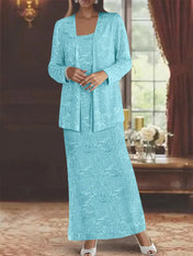 Chiffon Mother of the Bride Dresses with Sequins & Jacket
