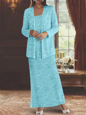 Robes de mère de la mariée en mousseline avec paillettes et veste 