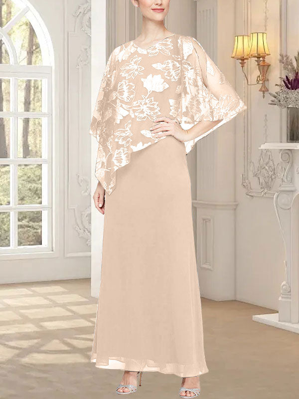 Robe longue en maille pailletée avec corsage asymétrique fantaisie superposé 