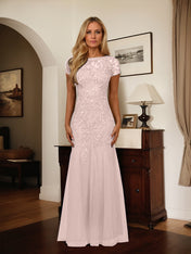 Dark Navy Mermaid Scoop Sequins Tulle Dress