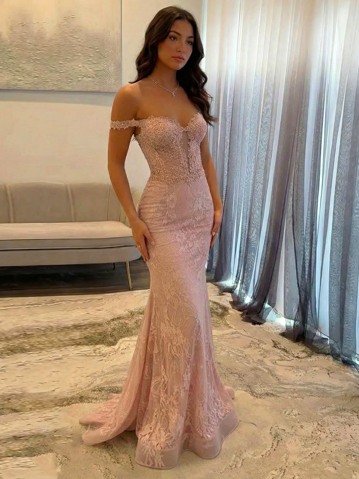 Sparkly Off the Shoulder Mermaid Corset Long Prom Dress