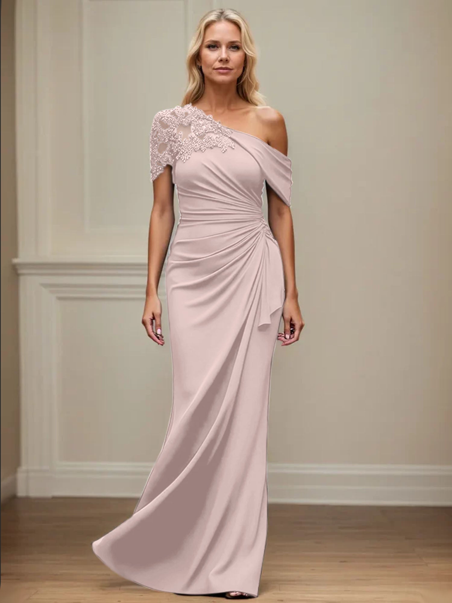 Mermaid Asymmetrical Mother of the Bride Dress with Appliques